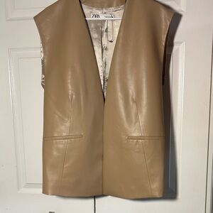 Zara oversized faux leather vest. Size XS ( very generous see measurements